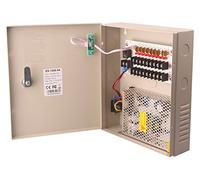 9 Channel DC12V 5 Amp PTC Fuse CCTV Power Supply with Metal Box, AC Plug and Lock for Security Cameras, DVRs, IP Cameras, CCTV Cameras