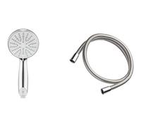 9 Cm 4 Spray Shower Head Chrome And Showers 2.1605.166 1.25 M Metal Shower Hose Chrome