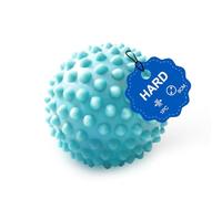 9 cm Fascia Ball for Trigger Points & Deep Tissue - Gentle Spiky PVC Massage Ball for Plantar Fasciitis, Neck, Back & Foot Pain - Portable Massager, Dark Grey (Light Blue)