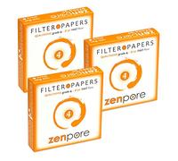 9 cm Lab Filter Paper, Standard Qualitative Grade 4 - ZENPORE Fast Flow 90 mm (Set of 3 x 100 Discs)