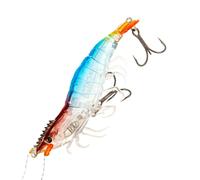 9 cm Realistic Shrimp Bait That Fish Catch - Soft Glow in the Dark Reflective Baits for Beach Pier Fish Cat, Salmon Sea