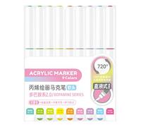 9 Color Acrylic Paint Pen With Brush Tip Liquid Acrylic Paint Marker Pen For Journaling Painting Coloring Card Making Drawing Pens