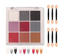 9-Color Gitter Pastel Chrome Nail Art Set - DIY Gradient & Mirror Effect Palette with 6 Nail Brushes for Creative Nail Design（Mist & Smoke Neutrals）
