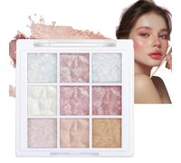 9 Color Glitter Eyeshadow Palette,Warm Tones Natural Eye Makeup with Shimmer&Matte,Long-Lasting Waterproof Small Eyeshadow Palettes,Waterproof Creamy Texture,Highly Pigmented Glitter Makeup(Ice)