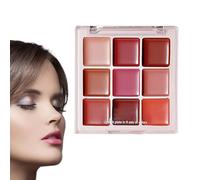 9 Color Lip Gloss Palette - Waterproof Long Lasting, Matte Lips Set, Moisturizing Non Sticky Cosmetic, Hydrating Makeup Kit | Palettes for Women Teen Girls Party Everyday Wear Cosmetics Collection