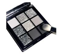 9 Color Smokey Eyeshadow Palette,Black Dark Grey Eyeshadow Pallets Long Lasting Waterproof Highly Pigmented Black White Silver Eyeshadow Palette For Women With Mirror