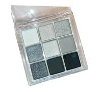 9 Color Smokey Eyeshadow Palette,Black Dark Grey Eyeshadow Pallets Long Lasting Waterproof Highly Pigmented Black White Silver Eyeshadow Palette For Women