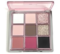 9-Color Smokey Eyeshadow Palette with Glitter Matte & Shimmer Neutral Palette for Day to Night Makeup.