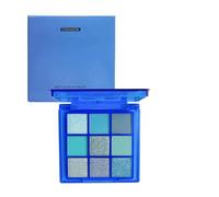9 Colors Blue Eyeshadow Palette - Navy Royal Blue Matte Glitter Eyeshadow - Long-Lasting Waterproof Highly Pigmented Shimmer Eyeshadow Makeup - Sparkle Shiny Eye Shadow Pallets For Women Make Up