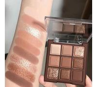 9 Colors Eyes Eyeshadow Palette, Shiny Shimmer Eye Make Up Palette, Highly Pigmented Make-up Eyeshadow Palettes Shiny Glitter Eye Shadow Palette for Women Girls (Earth Tone)