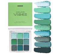 9 Colors Eyeshadow Palette - Avocado Green Eyeshadow Theme, Matte & Glitter Convenient Portable Travel Eye Makeup Palette for Christmas & Music Festivals (Avocado Green)