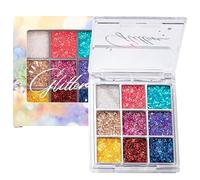 9 Colors Eyeshadow Palette, Glitter Colorful Bright Eye Shadow Make Up Metallic Pink Blue Green Orange Shimmer Makeup Rainbow Eyeshadows Pallets for Women Daily and Stage Make-Up