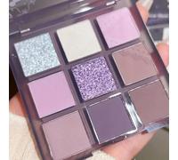 9 Colors Eyeshadow Palette - Purple Eyeshadow Theme, Matte & Glitter Convenient Portable Travel Eye Makeup Palette for Christmas & Music Festivals (Mauve Taupe Bloom)
