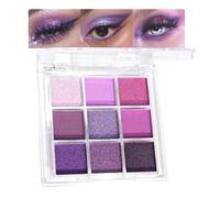 9 Colors Purple Eyeshadow Palette, Glitter Shimmer Sparkly Eyeshadow, Violet Lavender Eyeshadows Long Lasting Waterproof, Highly Pigmented Glitter Powder with Matt Pink & Shiny Purple Shades