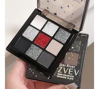 9 Colors Red Goth Eyeshadow Palette, Red Black Matte Shimmer High Pigmentation Eye Shadows, Halloween Glitters Makeup, Clown Vampire SFX Halloween Christmas Eye Shadow Palette