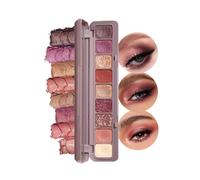 9 Colour Pink Brown Eyeshadow Palette, Matte Shimmering Glitter Eyeshadows Long Lasting Highly Pigmented Colourful Nude Shades Eye Shadow Pallets for Women, Gift for Women & Girls