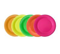 - 9" Colourful Paper Party Plates 1200 Pcs - Assorted Round Disposable Dinner Plates for Birthday, Picnic, Events & All Occasions - Classic Rainbow Colours