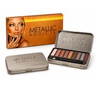 9 Colours Tin Casing EyeShadow Metallic Addicts Saffron LONDON