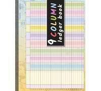 9 Column Ledger Book: Colorful Accounting Ledger Book for Bookkeeping, 9 Column Columnar Analysis Pad for Small Businesses and Personal Finance, Horizontal Layout, 11x8.5 Inches, 80 Pages