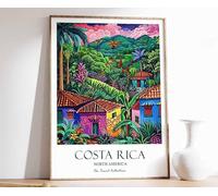 9 Costa Rica Poster Costa Rica Travel Print North America Travel Art Tropical Decor Floral Art Poster A4 - Wall Art Home Decor Movie Poster Canvas Film Cinema Retro Vintage Cult Classic Nostargic Sag