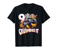 9 Crushing It Monster Truck Cool 9th Birthday Bday Boys Kids T-Shirt