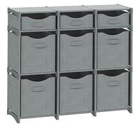 9 Cube Closet Organizers, Includes All Storage Cube Bins, Easy To Assemble Storage Unit With Drawers | Room Organizer For Clothes, Baby Closet Bedroom, Playroom, Dorm (Light Grey)