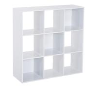 HOMCOM 9 Cube Medium Height Storage Unit Bookcase Display Shelves White, White