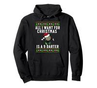 9 Darter Funny Christmas DartBoard Xmas Dart Pun Pullover Hoodie