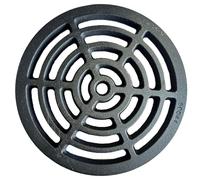 9" Diameter 229mm 10mm 3/8" Thick Round Dished Circular Cast Iron Gully Grid/Grate Heavy Duty Drain Cover Black Satin Finish.