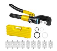 9 Dies 10T Hydraulic Crimping Tool, 4-70mm² Hand Operated Crimper for Cable Lugs and Electrical Terminals
