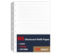 9 Disc Lined Refills for Happy Planner, Classic Size Discbound Lined Refill Paper, Loose-leaf Discbound Inserts, 100Sheets / 200Pages, 100gsm Paper, 7x9.25 Inch
