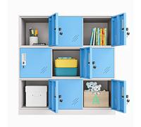 9 Door Metal Locker, Office Cabinet Locker,Living Room and School Locker Organizer,Home Locker Organizer storage for Kids(Blue, 9D)