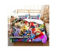 (9, Double-200x200cm) Super Mario Bedding Kids Single Double 3D Duvet Cover Set