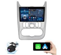9" Double DIN Android 14 Autoradio for Renault Logan 2009-2015, Touchscreen Carplay, GPS Navigation, AHD Backup Camera, Bluetooth, FM Radio, Steering Wheel Controls