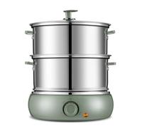 9 Eggs Full 304 Stainless Steel Electric Egg Cooker Steamer with Big Capacity, For Soft, Medium, Hard Boiled, Poached, Custard Egg Bread,Green-Doublelayer