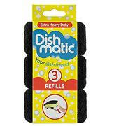 9 Extra Heavy Duty Dishmatic Black Refill Sponges