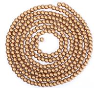 9 Feet Christmas Wood Bead Garland Boho Vintage Gold Wooden Beads Garland Decorative for Christmas Holiday Decoration Christmas Tree Garland Beaded Farmhouse Christmas Party Supplies