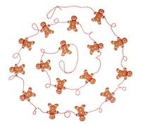 9 Foot Mini Gingerbread Man Christmas Garland | Cute Small 2 Inch Claydough Men Tree Garland | Cookie Candy Theme Trees | Christmas Decorations For Indoor Use
