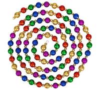 9 Foot Multi Color Glitter Christmas Garland | Multicolor Beaded Christmas Tree Garland For Retro Vintage Candy Trees | Garland Christmas Decorations For Indoor Use | Red Blue Gold Green Purple Beads