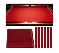 9 ft Green Pool Table Cloth with 6 Pre-Cut Strips, Worsted Blend Billiard Felt for American Nine-Ball Tables