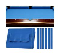 9 ft Green Pool Table Cloth with 6 Pre-Cut Strips, Worsted Blend Billiard Felt for American Nine-Ball Tables (Blue)