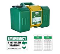 9-Gallon Portable Eye Wash Station OSHA-Approved, Includes Station Sign and 2 Inspection Tags, Wall Mount Eyewash Station, Emergency Eye Washing Station, First Aid Eye Wash Units for Workplace Safety