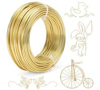 9 Gauge Gold Aluminum Craft Wire, 3mmX 50 Feet Sculpting Wire, Bendable Metal Craft Wire for Making Dolls Skeleton DIY Crafts Jewelry Making, Wire Weaving and Wrapping (Gold, 9 Gauge)