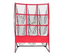 9 Grid Baseball Training Net, Adjustable Indoor and Outdoor Baseball Practice Net, Aid Practice Hitting & Pitching, Portable Design Baseball & Softball Practice net, 90 * 45 * 106cm, Black, Red
