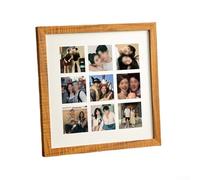 9 Grid DIY Wooden Photo Frame 30x30cm with Solid Wood Construction for Home Decor and Display(wood grain brown)