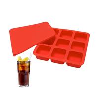 9-Grid Freezer Cubes, Leak Proof Ice Mould, Whiskey Ice Tray Large, Maker Silicone, Freezer Mould for Food, Large Ice Cubes for Cocktail, Silicone Ice Tray with Lid