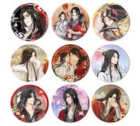 9 Heaven Official's Blessings Tinplate Badge 75MM Anime Figure Brooch Cool Pins, HuaCheng XieLian Cosplay Accessories