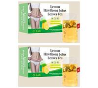 9-Herb Slimming & Detox Tea: Lemon Hawthorn Lotus Leaves Blend Tea for Weight Managementflat, Abdomen(2pcs)