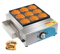 9 Hole Egg Burger Machine, Commercial Omelette Maker with 50-300℃Temperature Control, Electric Heating Meat Hamburger Maker Griddle