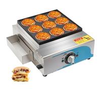 9 Hole Egg Burger Machine, Commercial Omelette Maker with 50-300℃Temperature Control, Electric Heating Meat Hamburger Maker Griddle